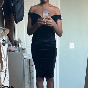Black velvet dress